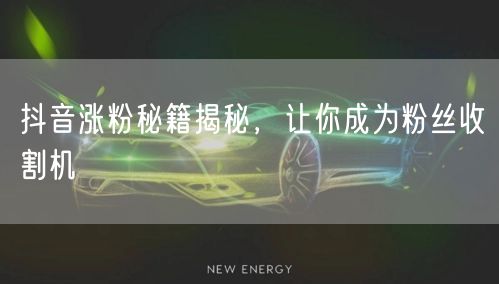 抖音涨粉秘籍揭秘，让你成为粉丝收割机